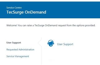 Creating a support request through the tecsurge ondemand web portal
