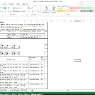 Source Engineering Specification Excel Format