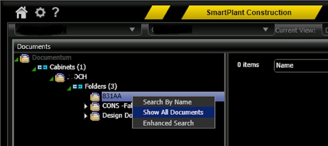 Searching for Documentum documents in SmartPlant Construction