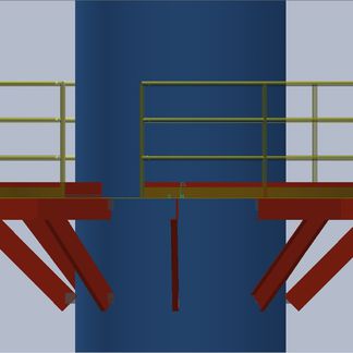 Top and Elevation views of Circular Platform [After Placement]